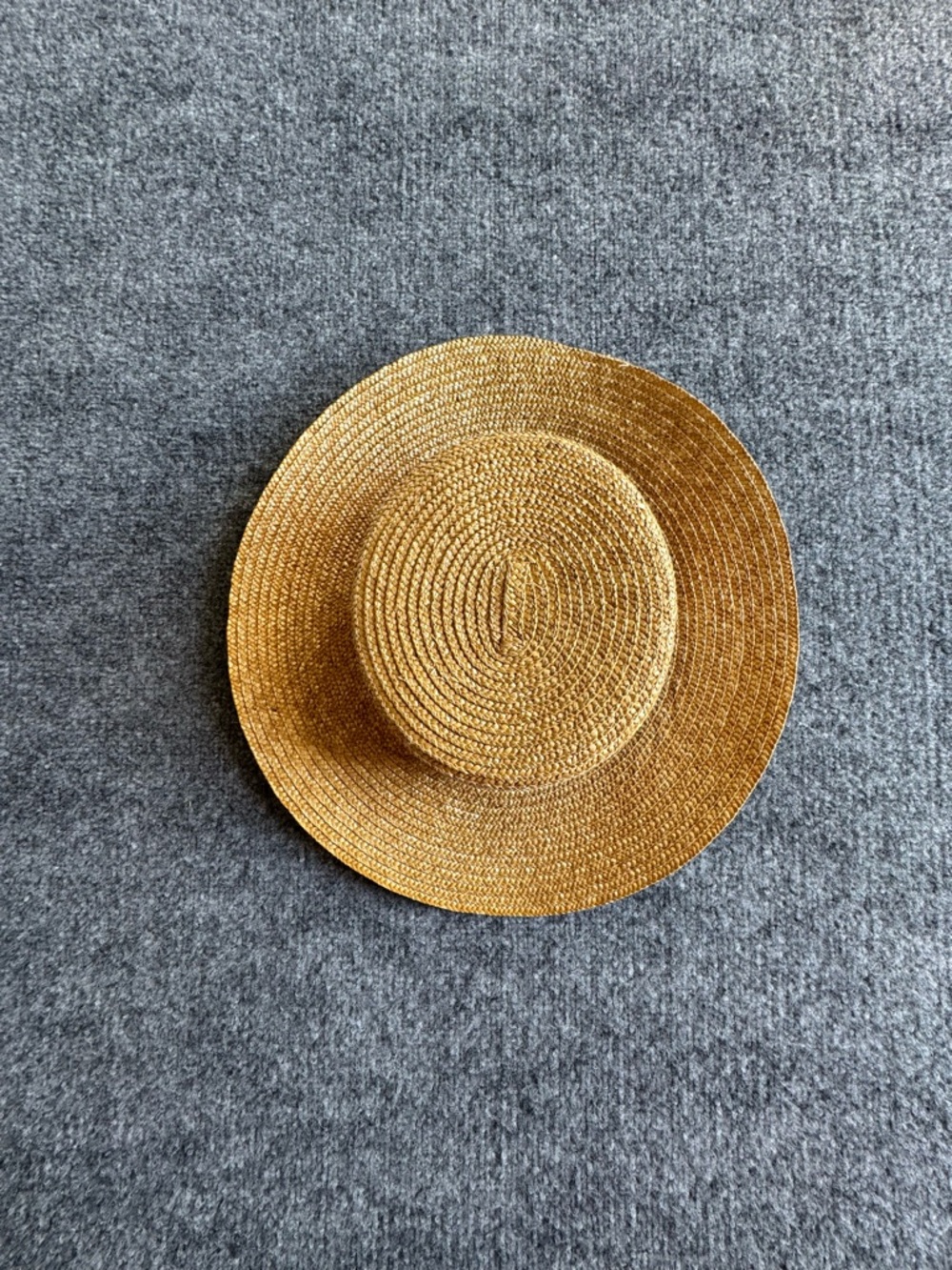 Marine Layer Straw Boater Hat Womens M/L Blue Ribbon